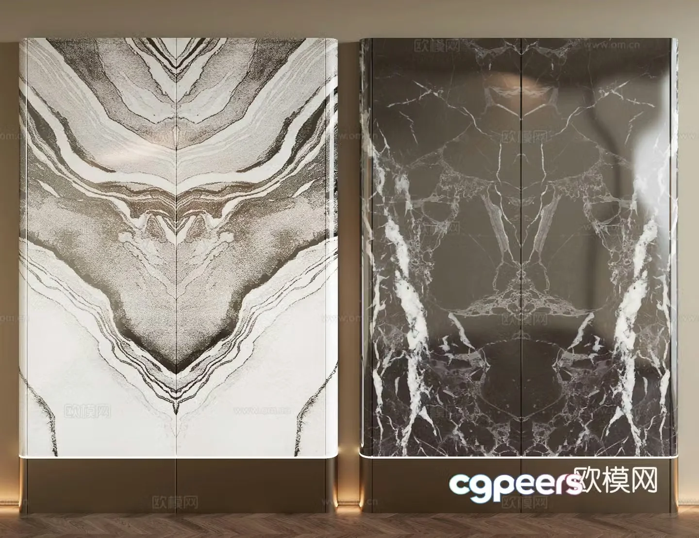 Modern marble wall 3d model