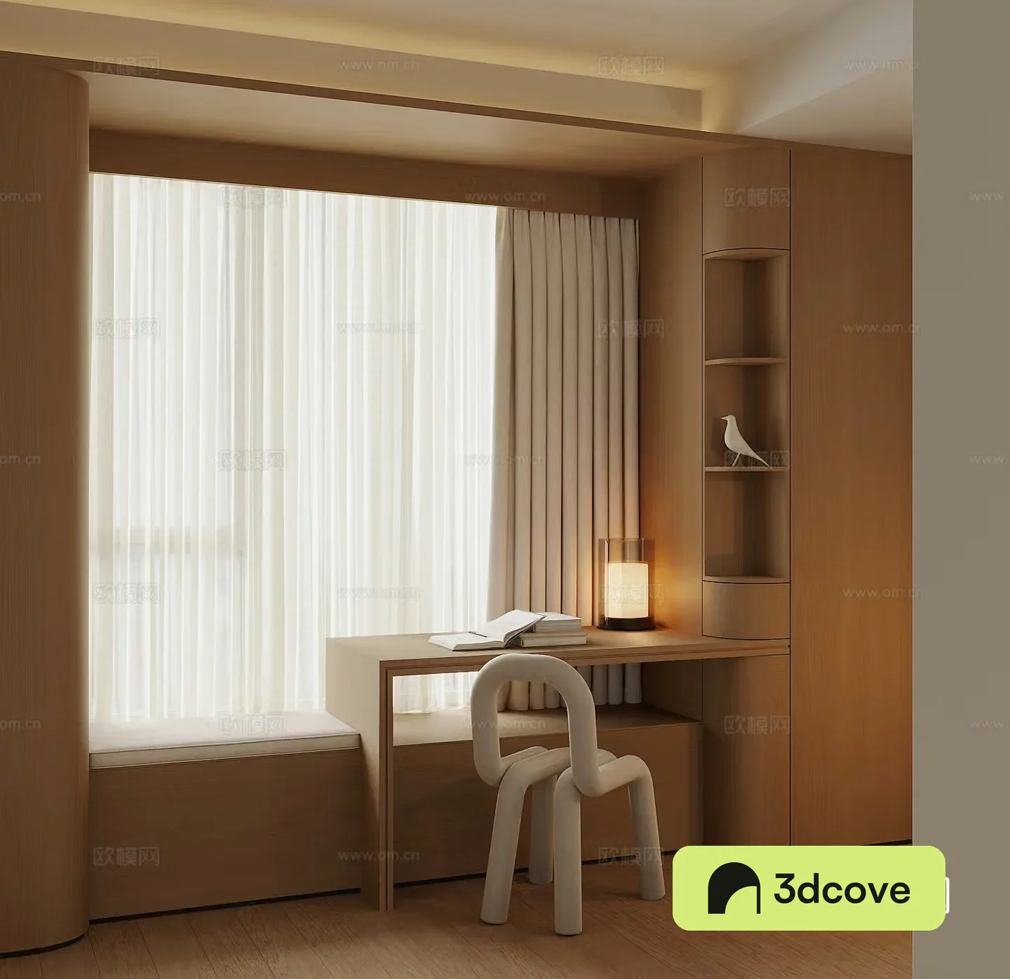 Modern bay window cabinet