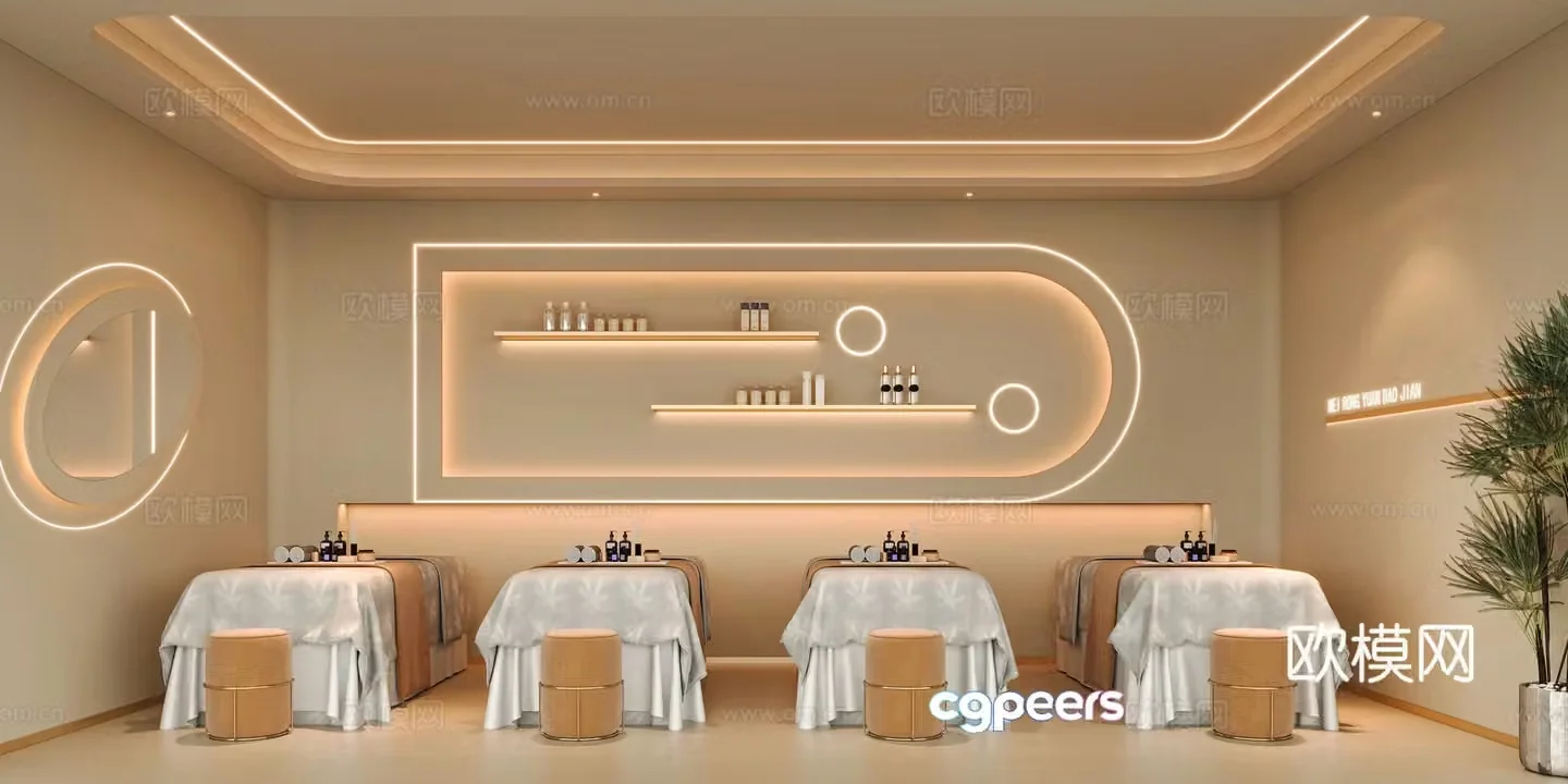 Modern beauty salon private room 3D model