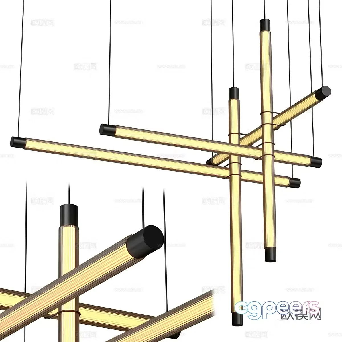 New Chinese style decorative chandelier 3D model