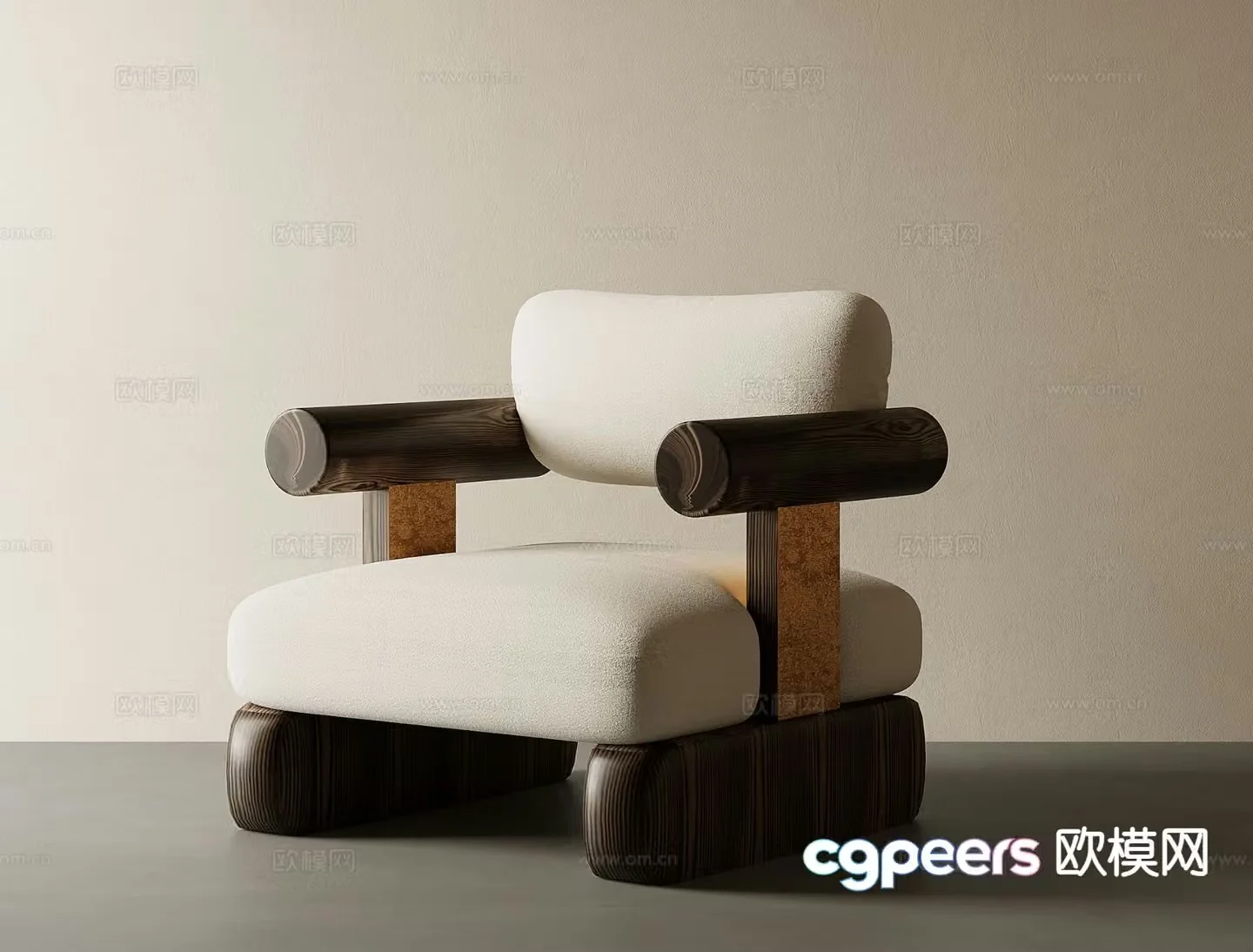 Wabi-sabi style sofa chair leisure sofa 3d model