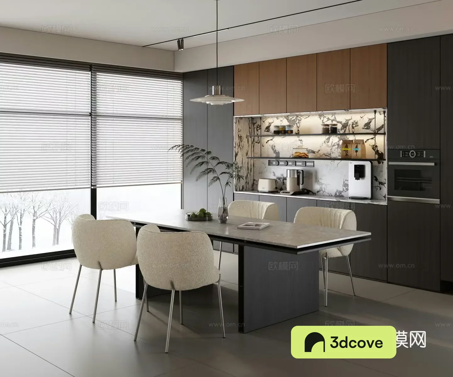 Modern minimalist restaurant Open restaurant Modern minimalist restaurant Strip dining table and chair