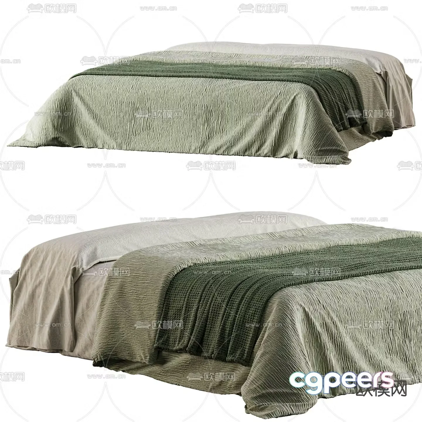 Modern double bed 3d model