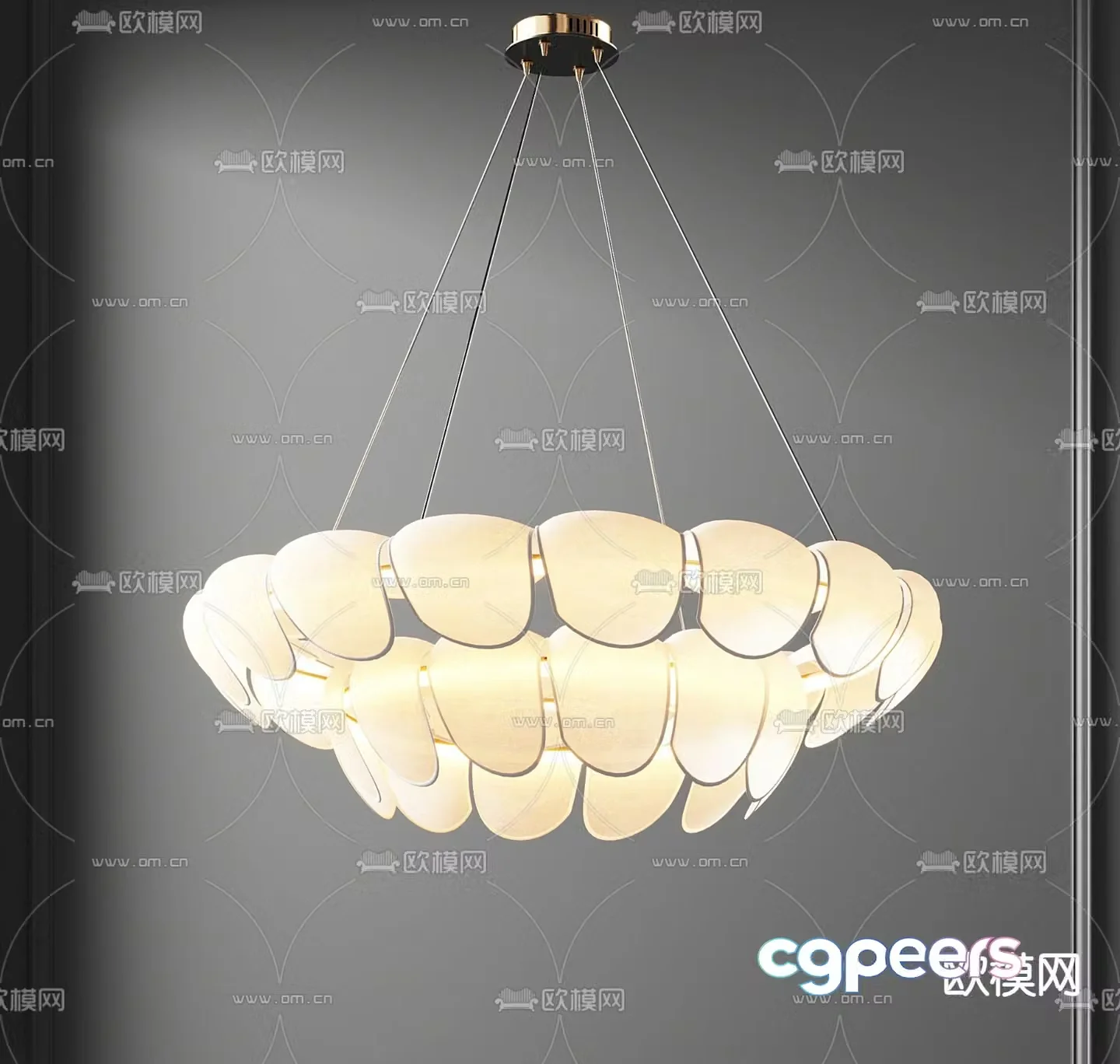 Light luxury chandeliers Restaurant chandeliers 3D model