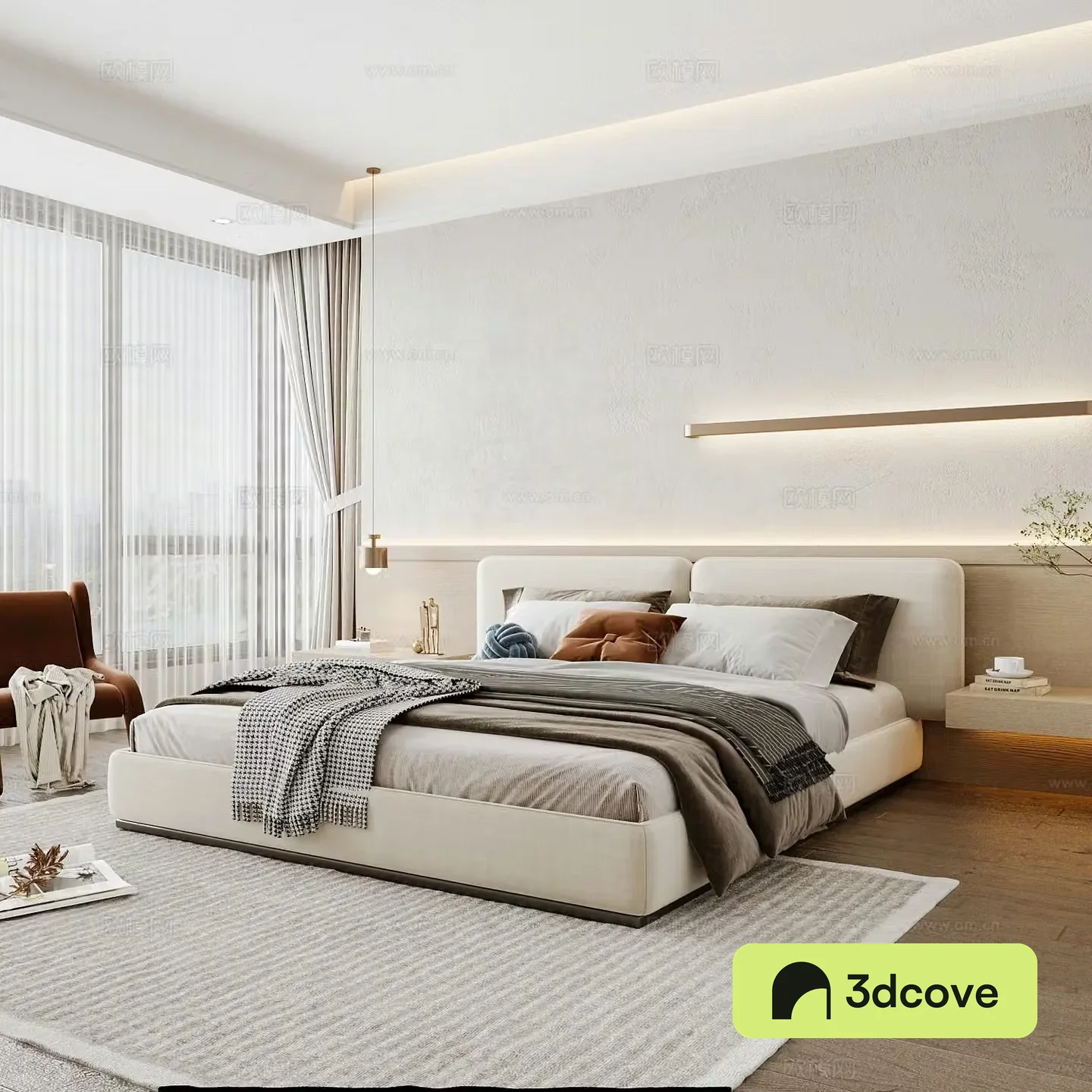 Modern home bedroom Modern bedroom Italian bedroom Simple bedroom Italian bed