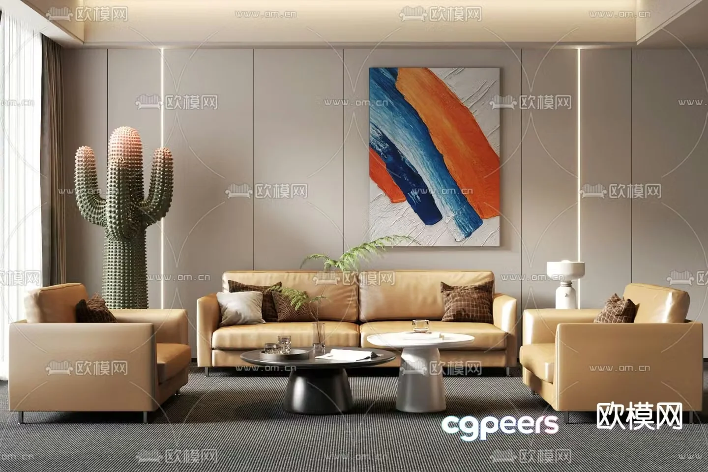 Office sofa modular sofa 3d model