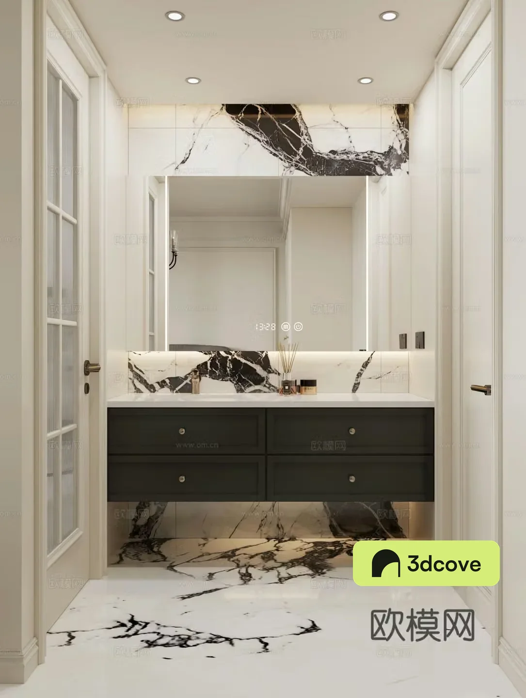 French dry area bathroom