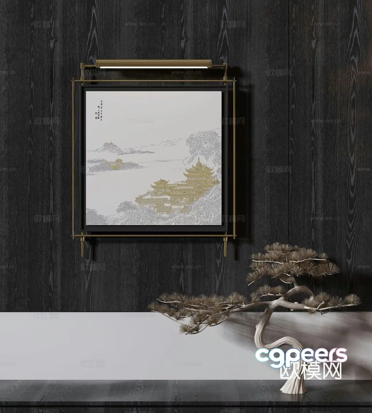 New Chinese style wasabi paintings oil paintings 3D model