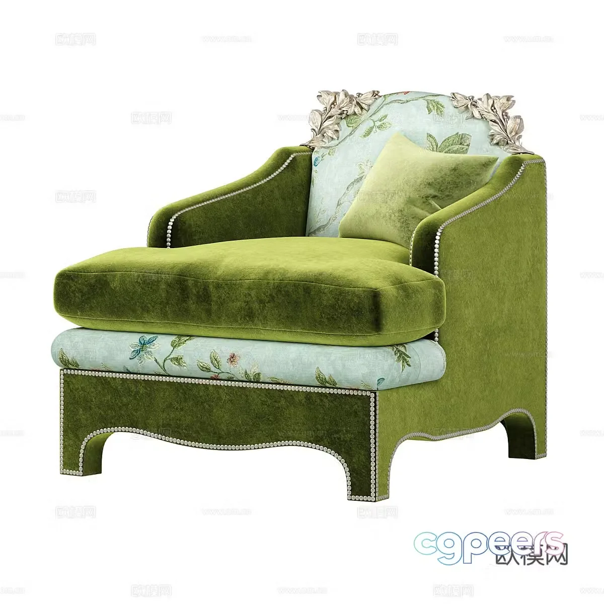 French single sofa 3d model