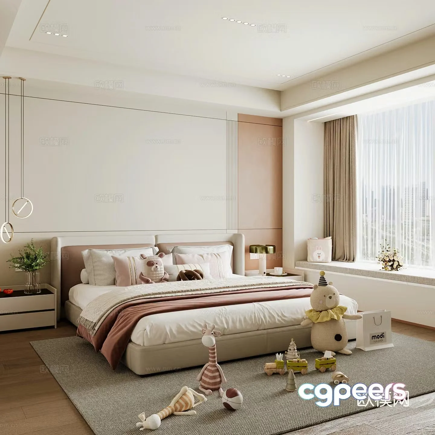 Modern children’s room girl’s room 3d model