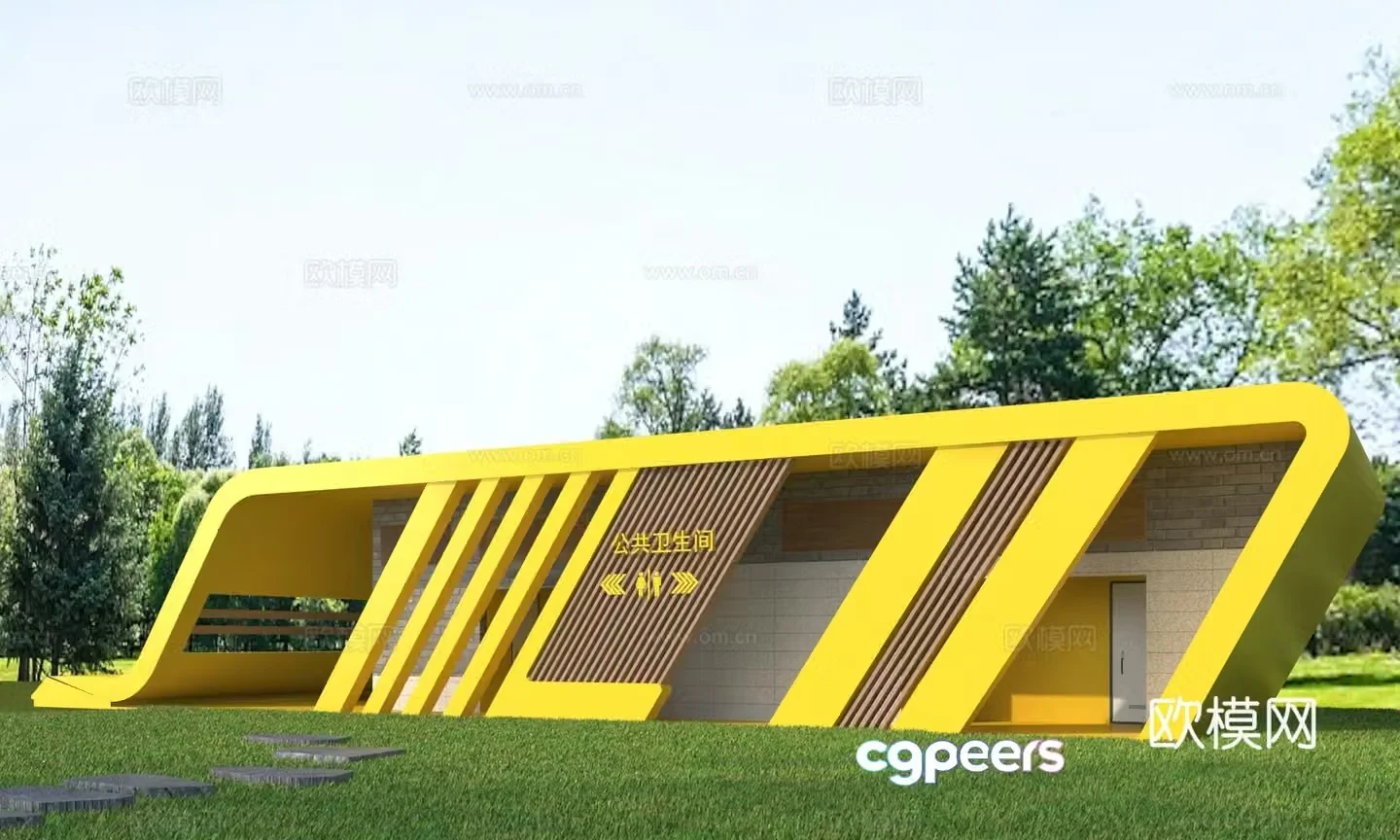 Modern public toilet 3d model