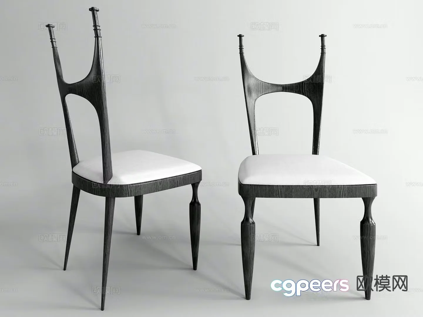 Modern single chair dining chair 3d model