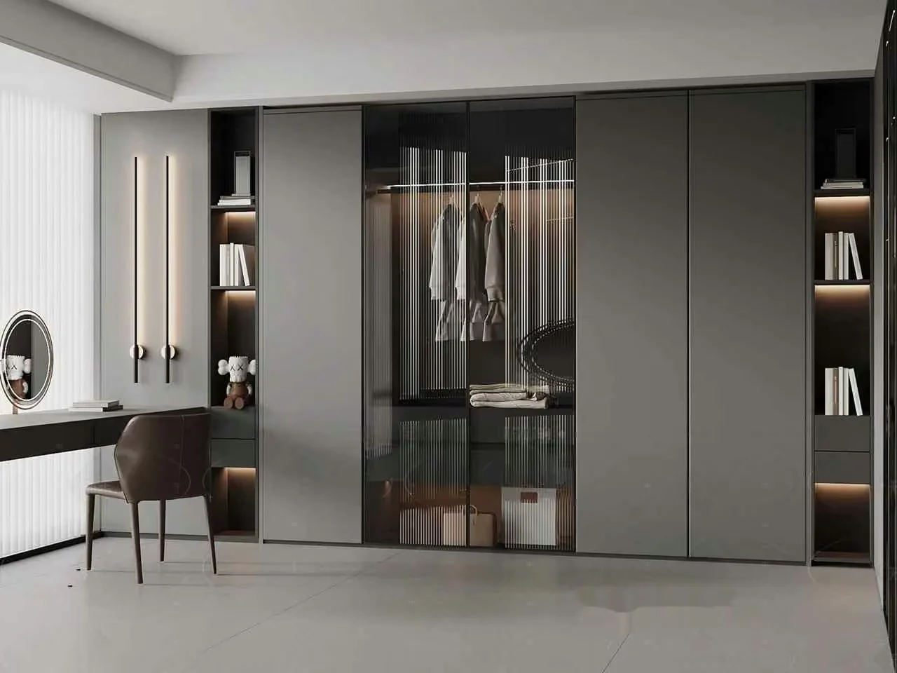 Modern Grey Wardrobe 3D Model – 6732 – VRAY Render