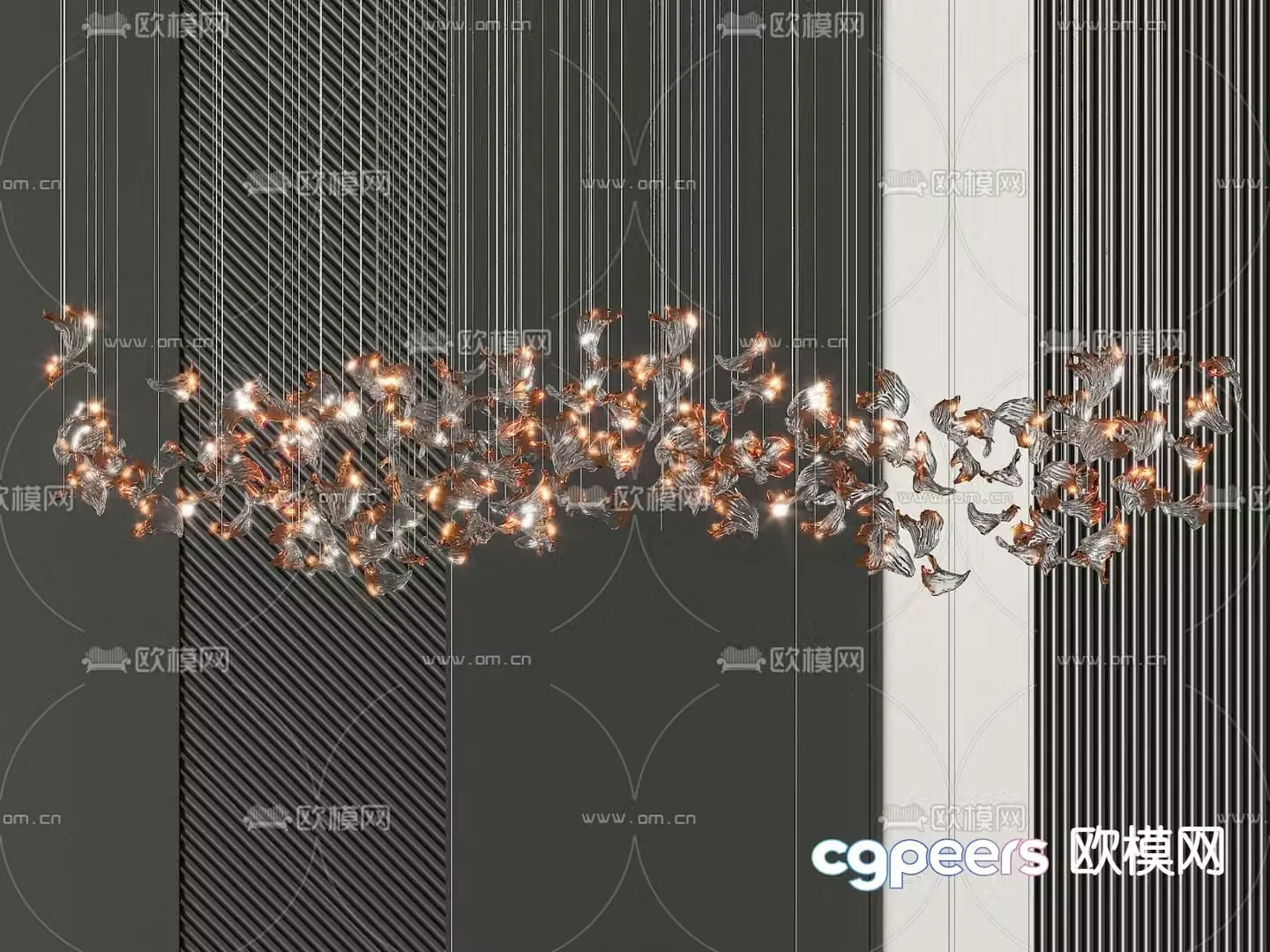 Light luxury decorative lamp crystal lamp 3d model