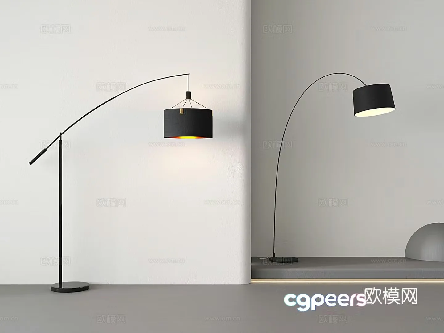 Modern fishing lamp Floor-standing lamp Retractable living room lamp Advanced sense vertical lamp Metal 3D model