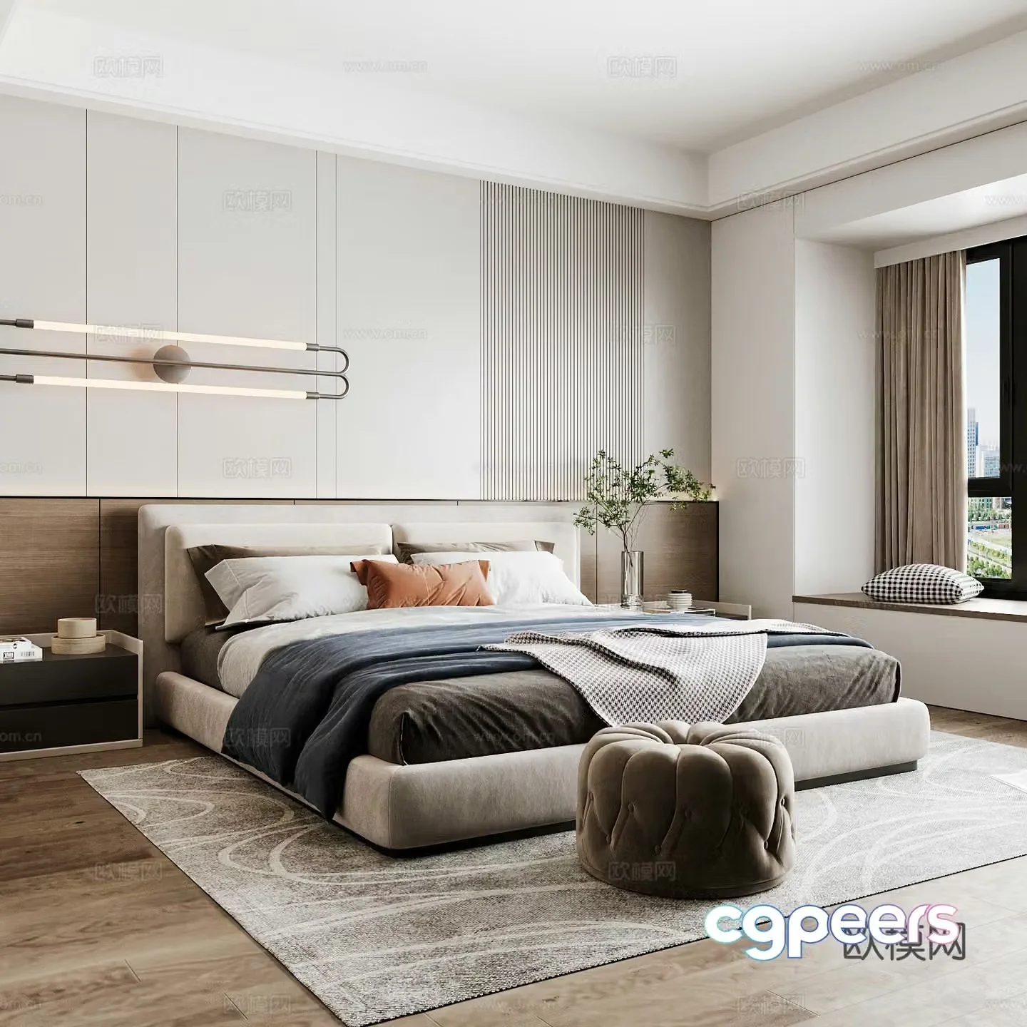 Modern home bedroom Modern bedroom Italian bedroom Simple bedroom Italian bed 3d model