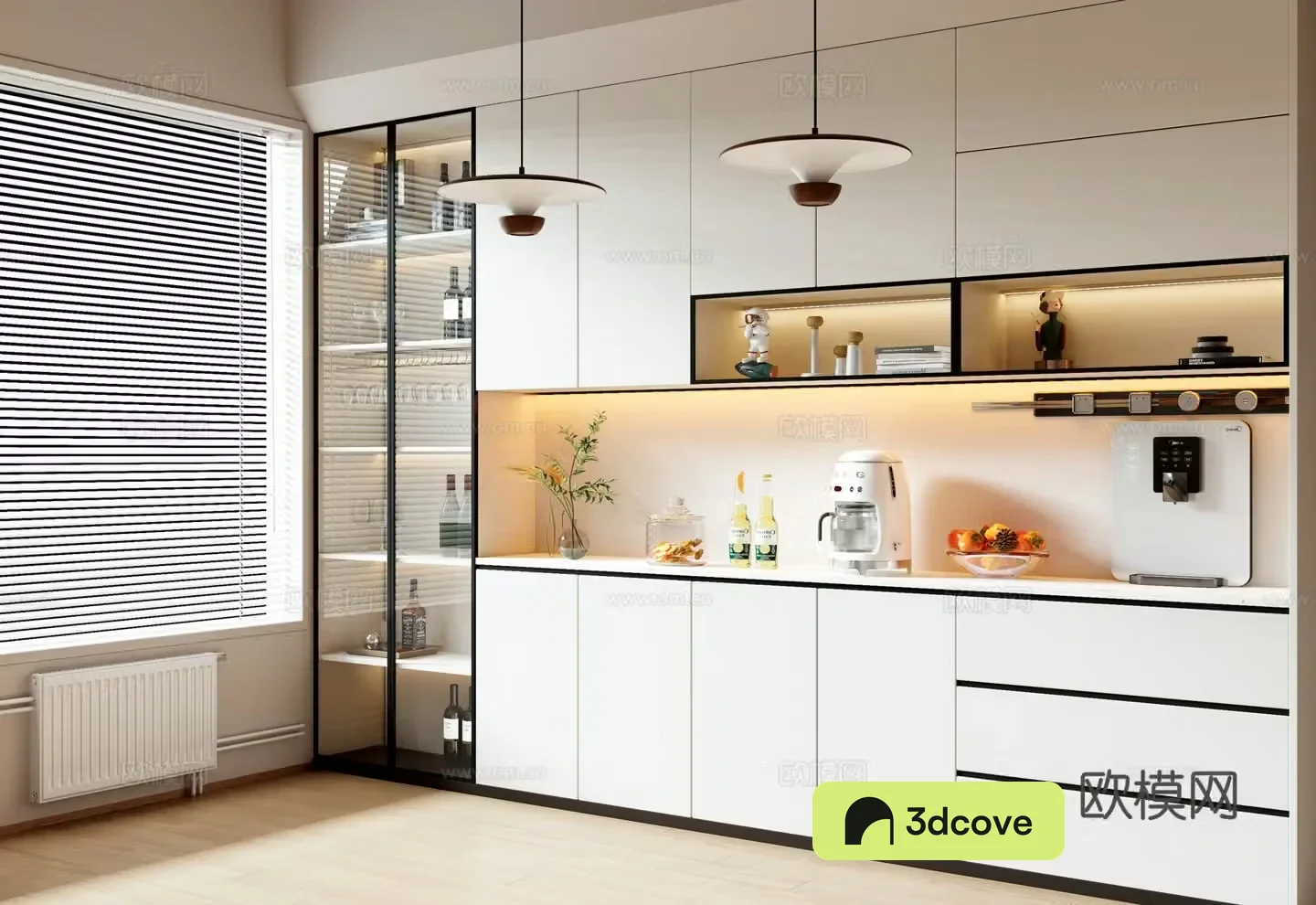 Creamy style modern sideboard