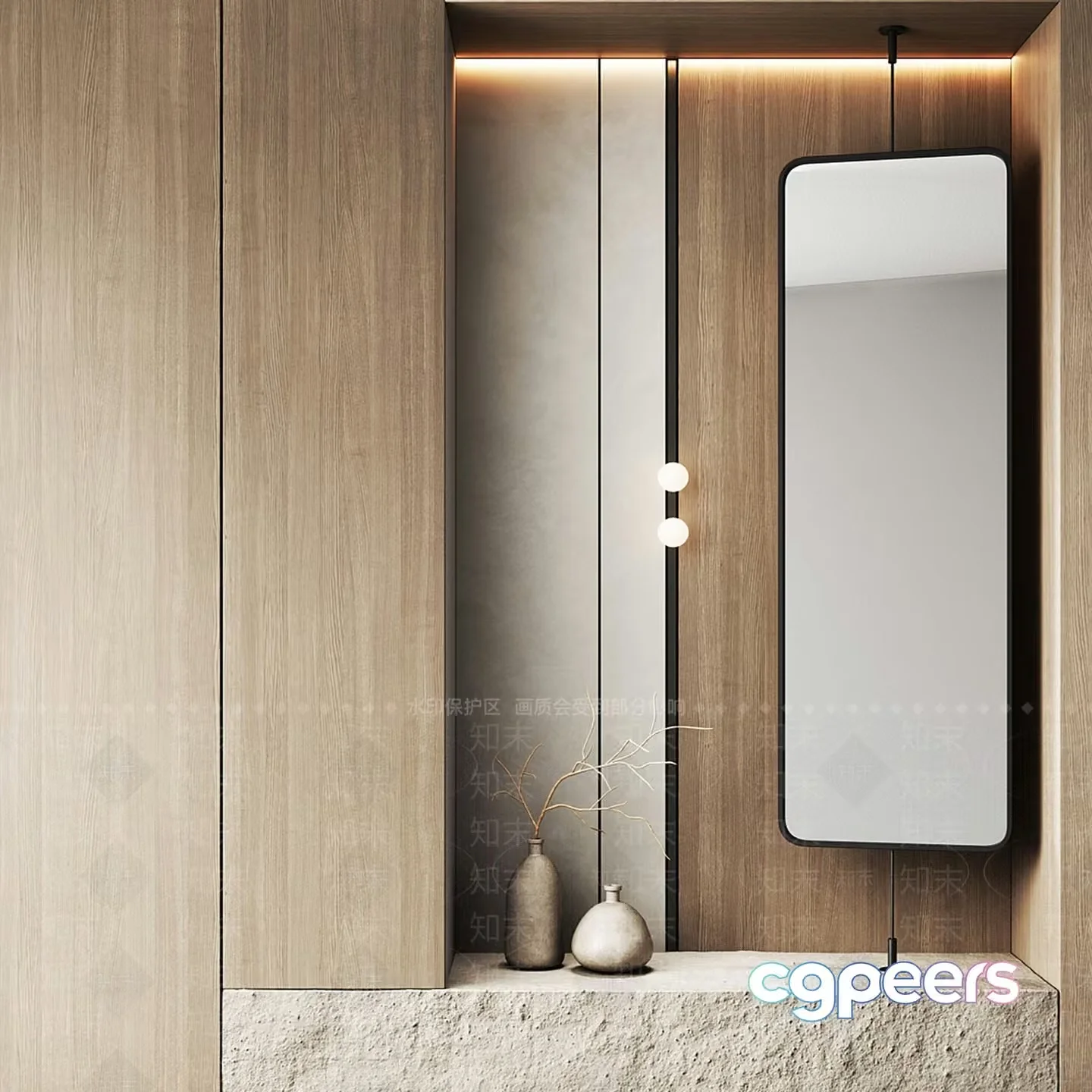 Modern Minimalist Decor 3D Model – 2292 – VRAY Render