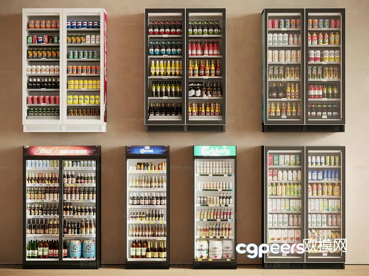 Freezer Beverage Cabinet Fresh Cabinet Refrigerator Wine Cabinet 3D Model