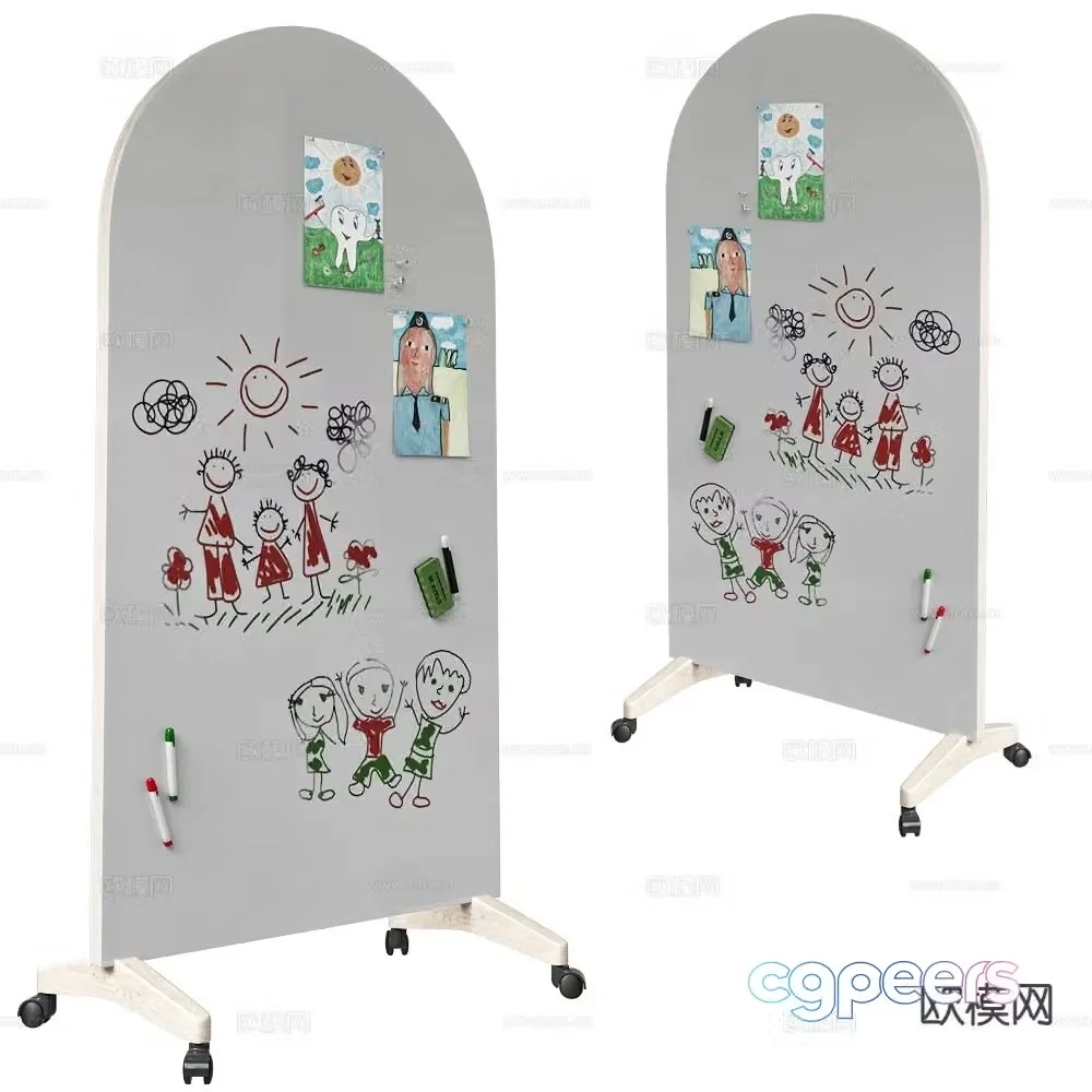 ASKELL mobile blackboard whiteboard display board 3D model