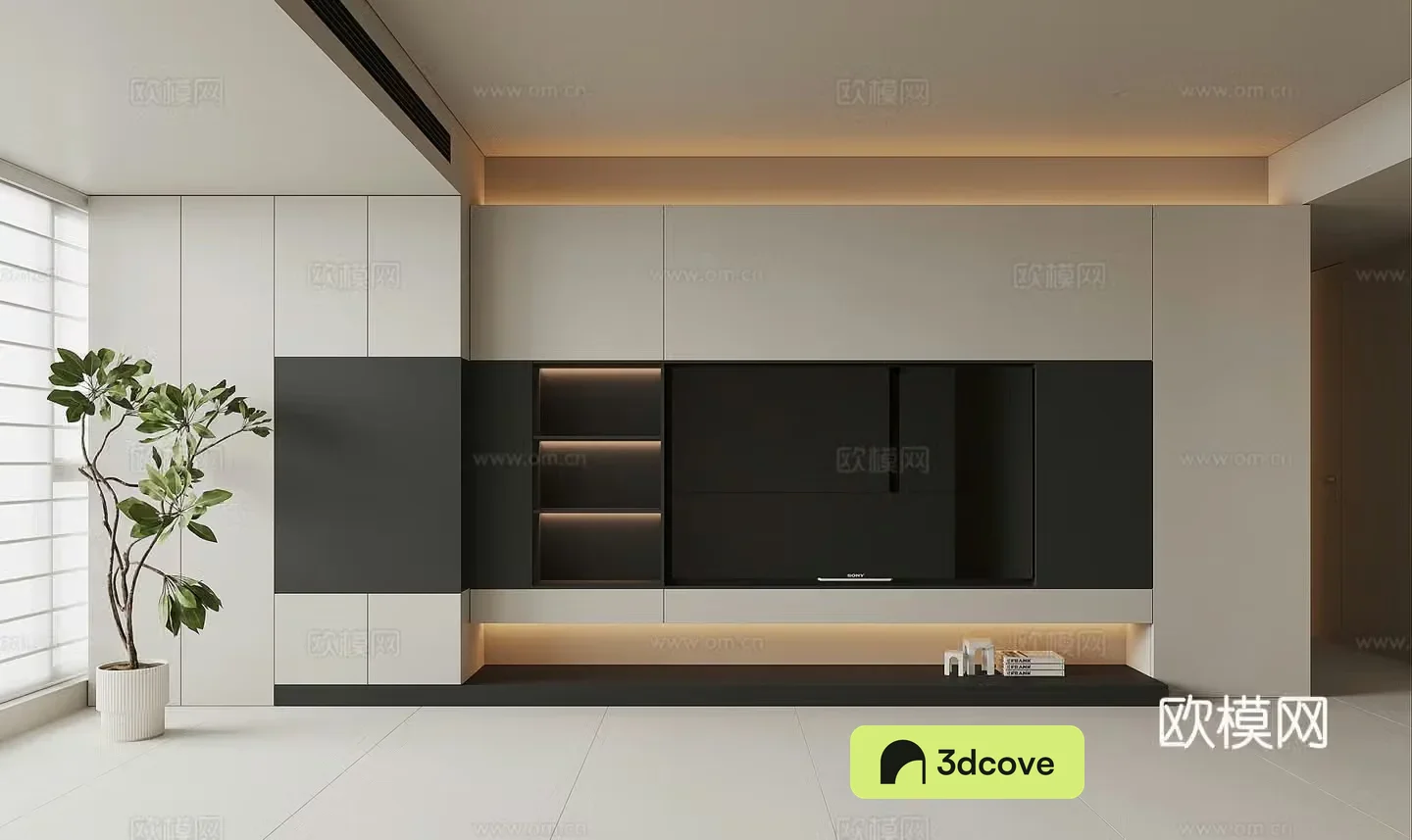 Modern TV background wall