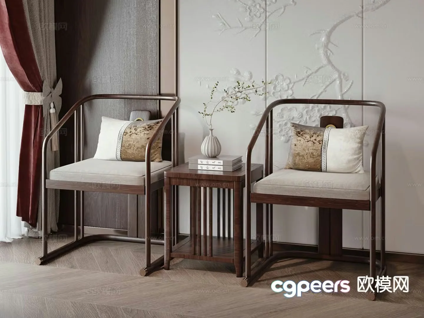New Chinese style negotiation chair leisure chair 3d model