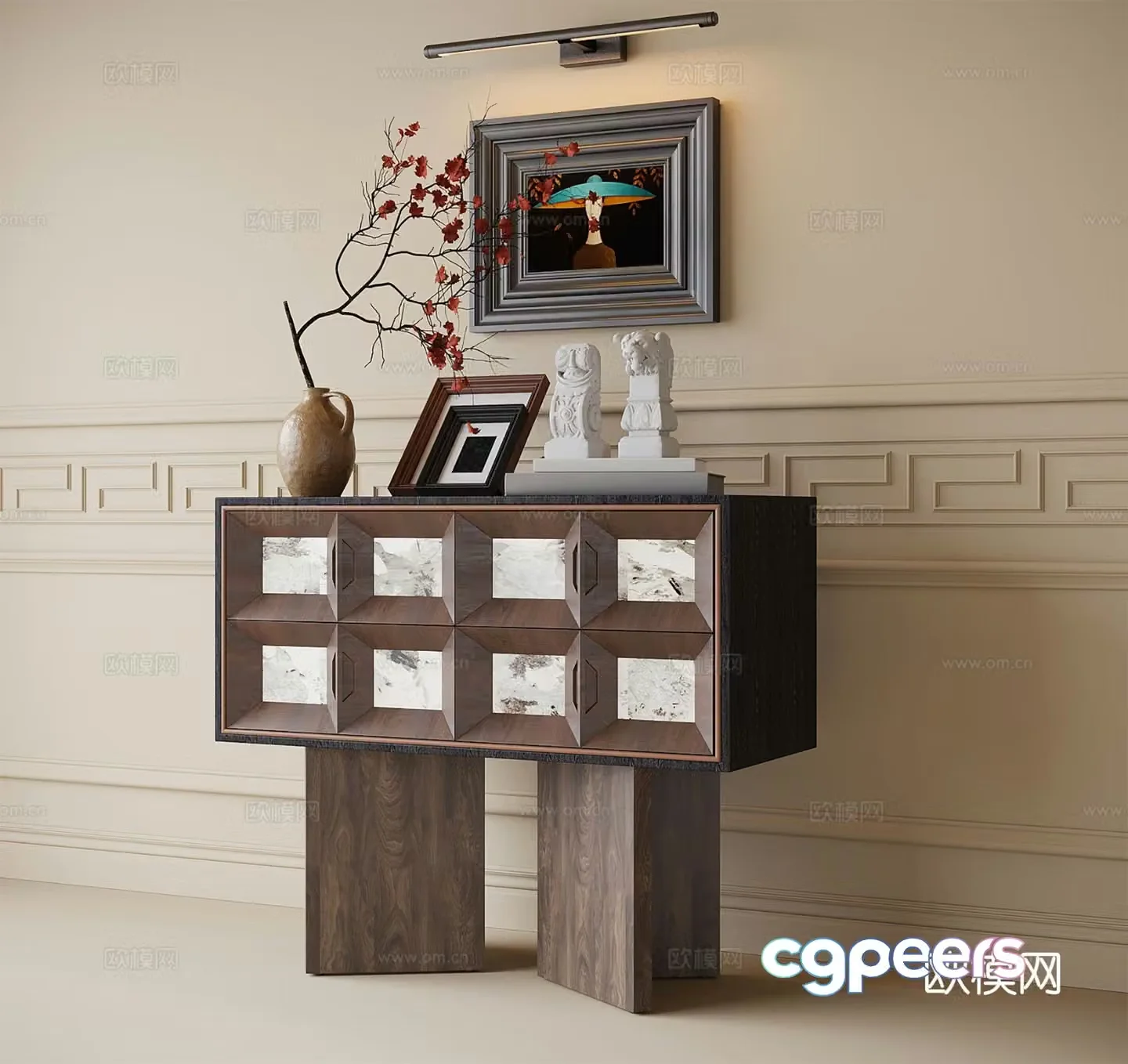Medieval style entrance cabinet 3D model