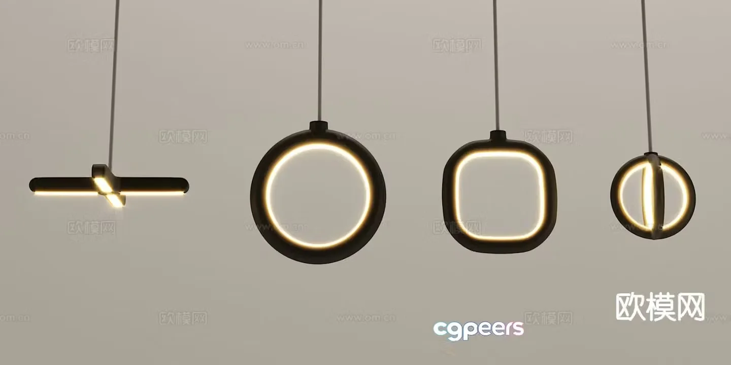 Modern geometric chandelier 3d model