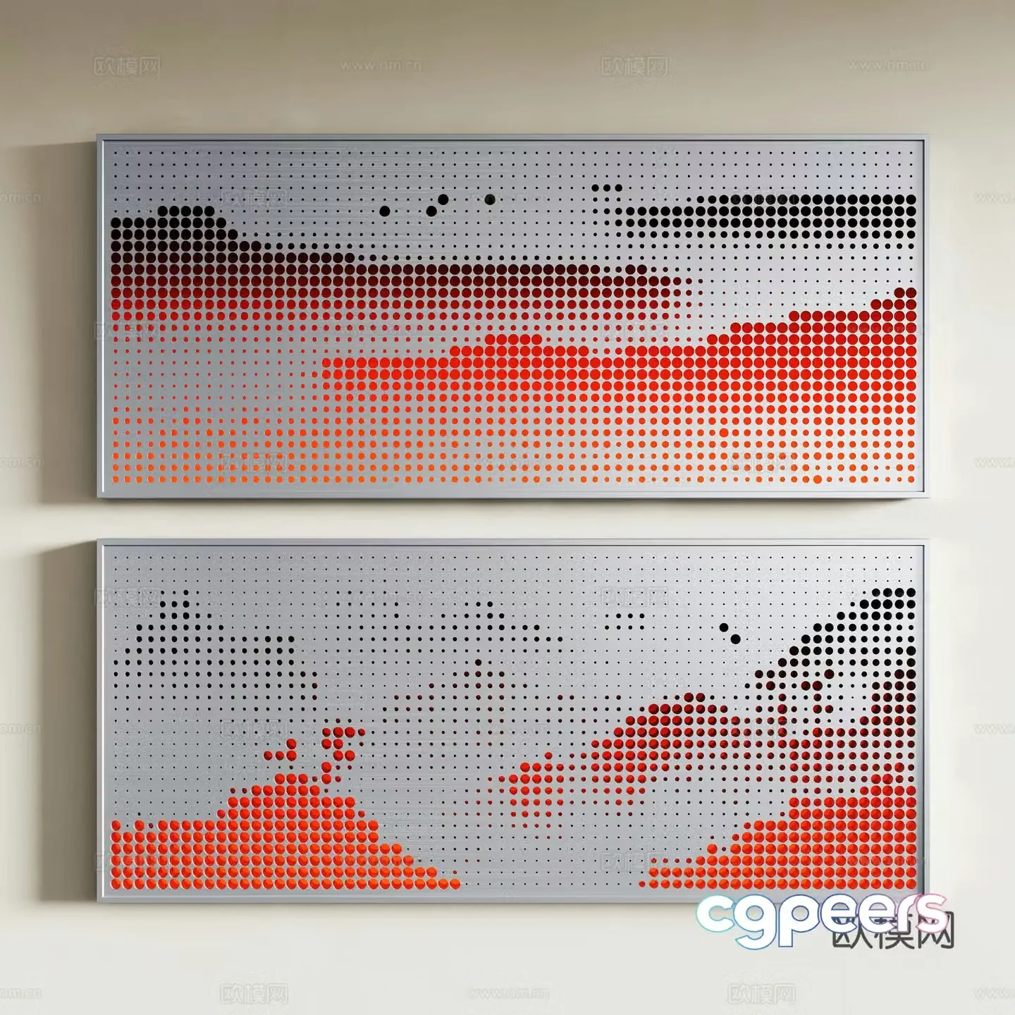 Modern punching plate stainless steel plate perforated plate round hole plate hollow plate decorative plate mesh plate 3D model
