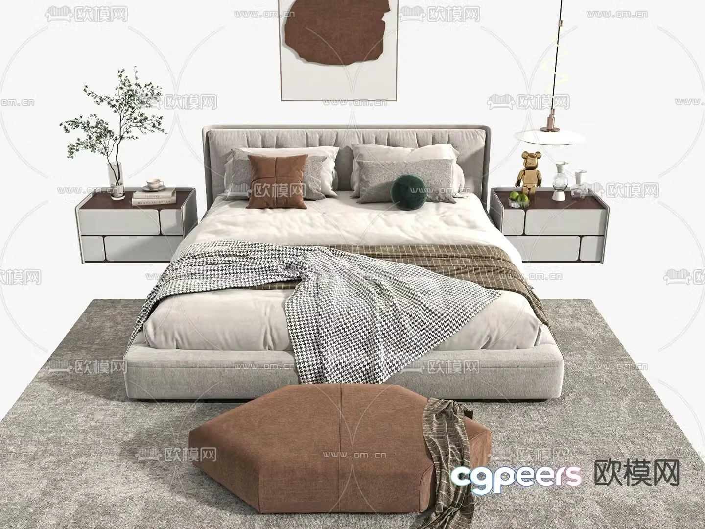 Double bed 3d model