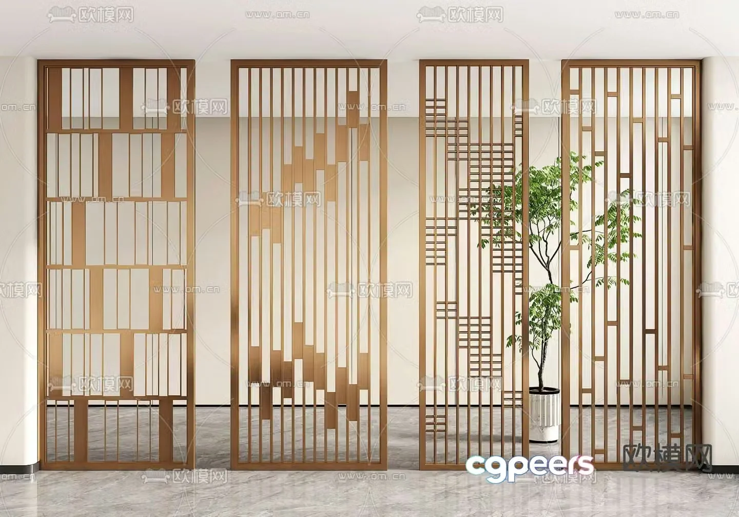 Modern screen partition 3d model