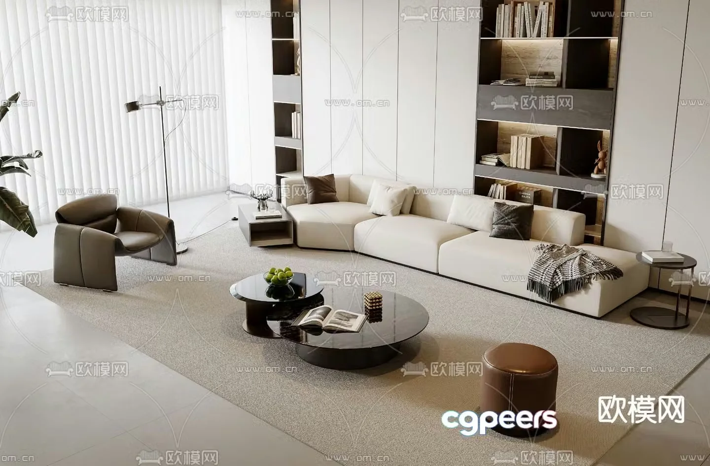Modern sectional sofa 3d model