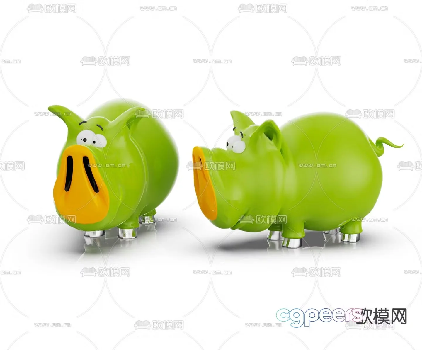 Modern cartoon pig doll toy 3d model