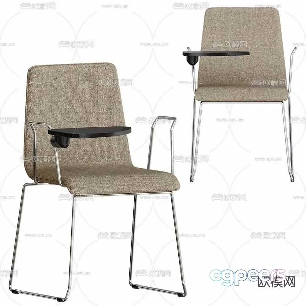Modern armchair office chair training chair 3d model