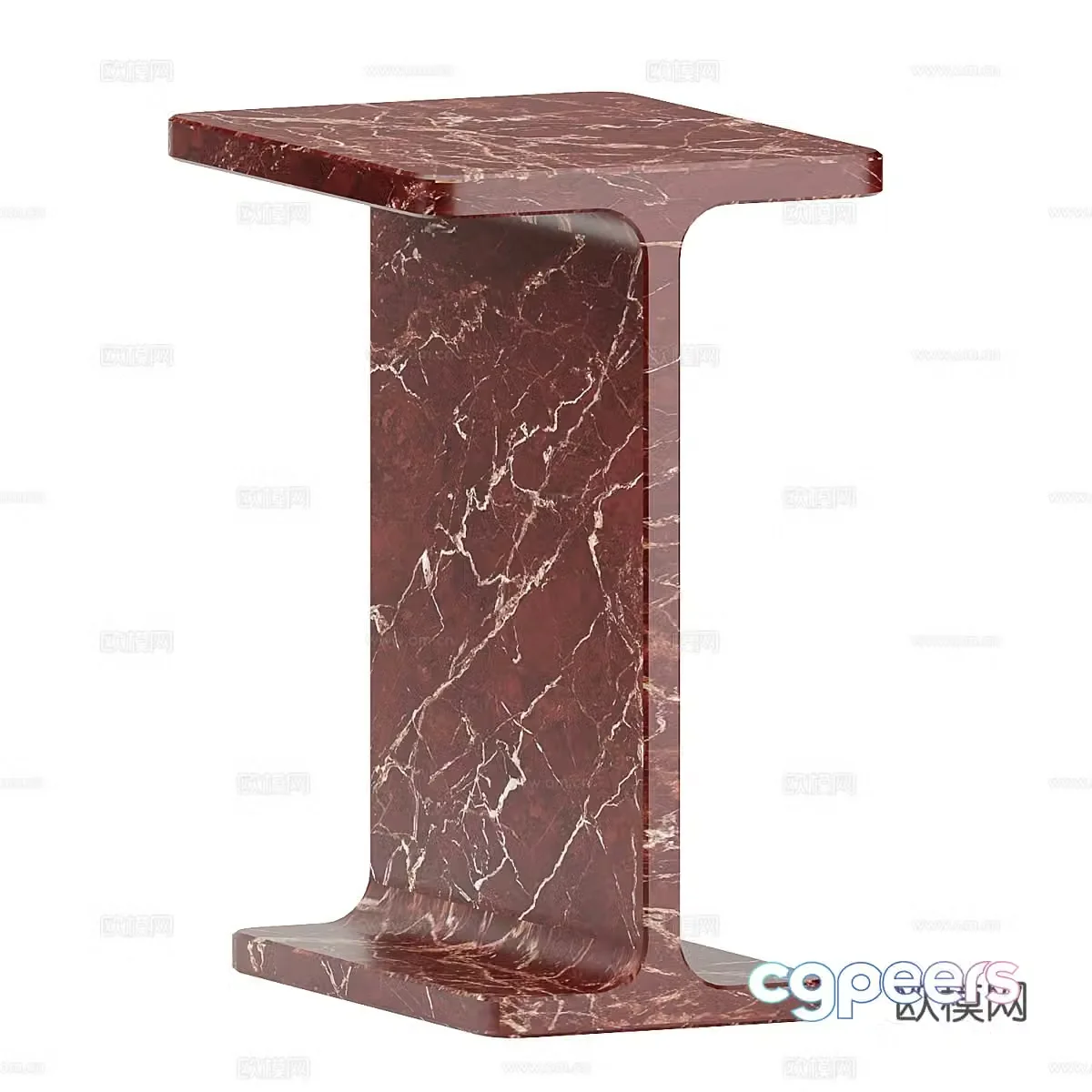 Modern Italian marble side table 3D model