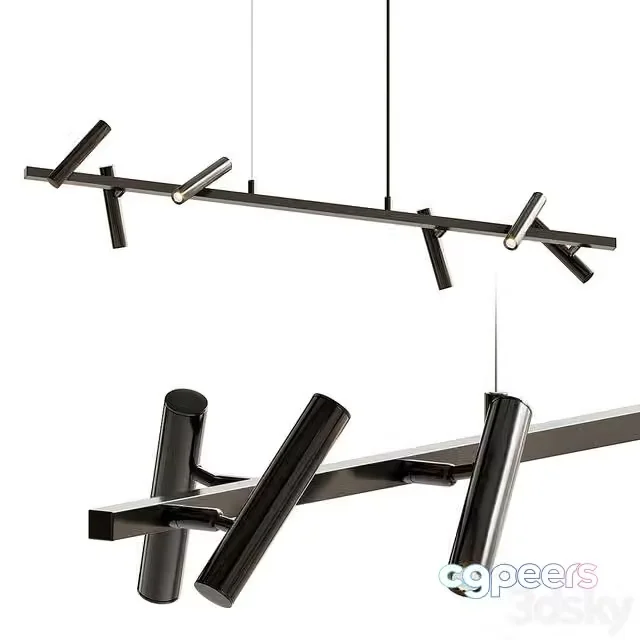 3ds Max Free – Elongated black leeds long mj chandelier