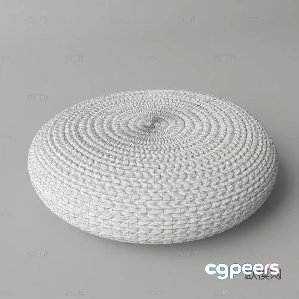 Weaving futon futon cushion round futon cushion 3D model