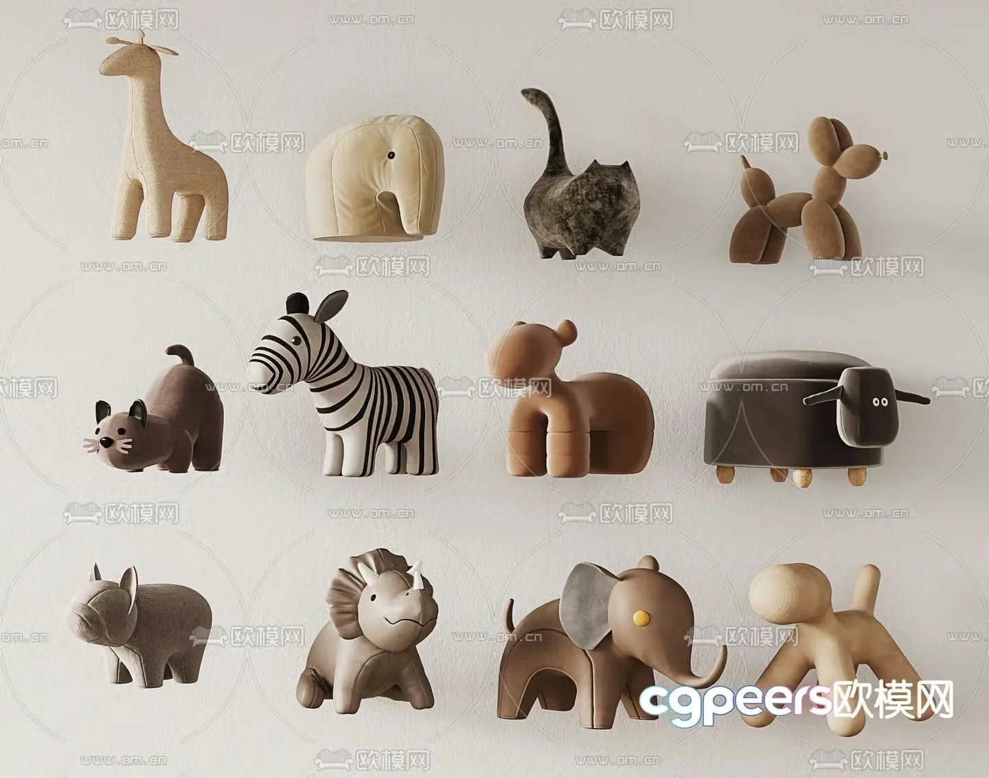 stuffed toy doll animal 3d model