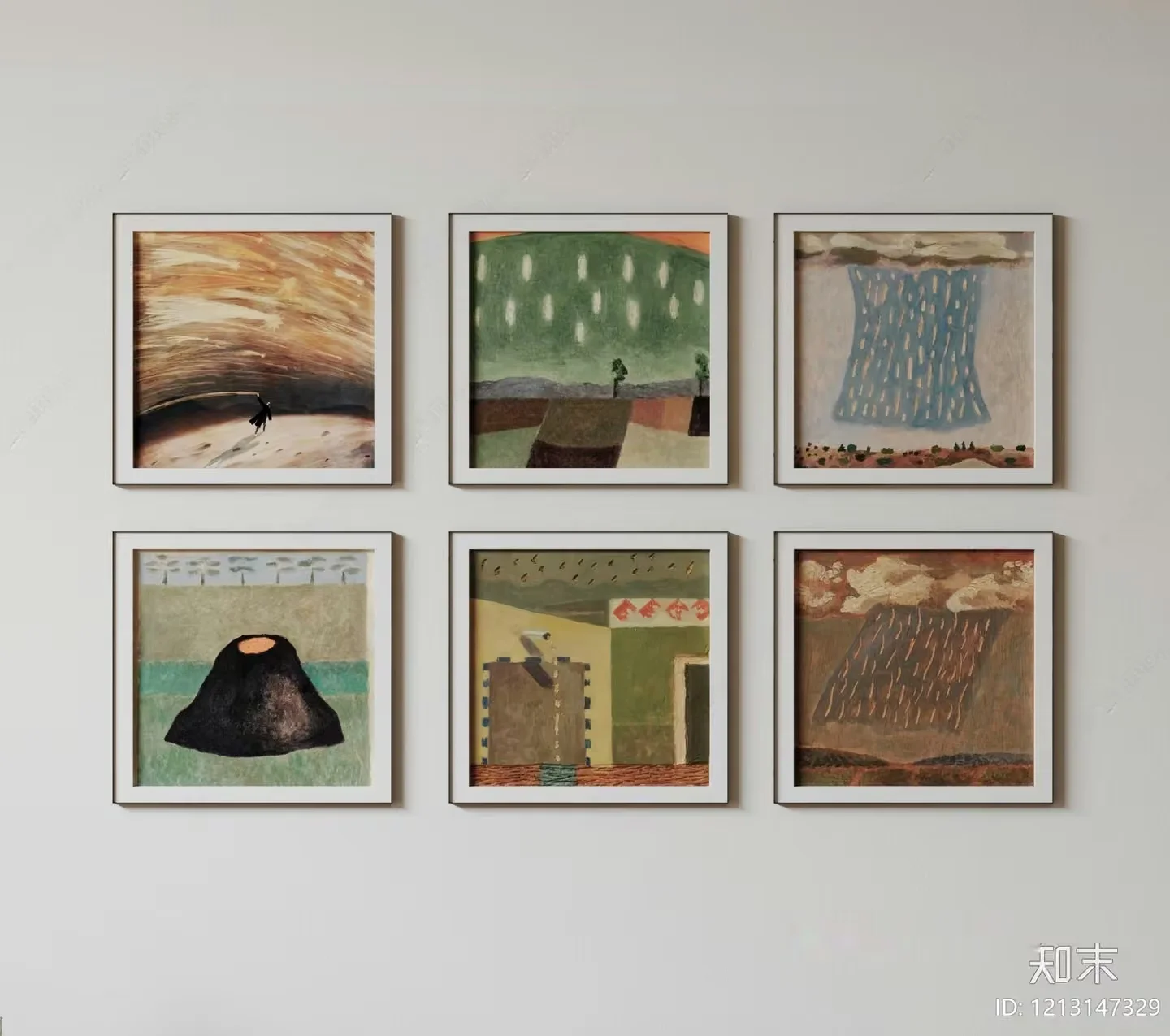 Abstract Art Prints 3D Model – 16638 – VRAY Render