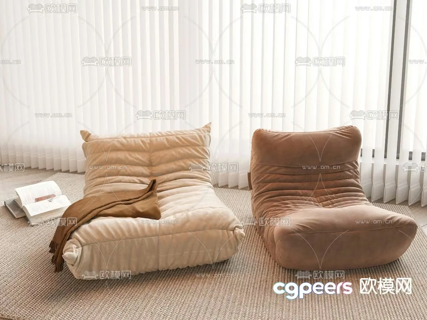 Caterpillar sofa beanbag sofa 3d model