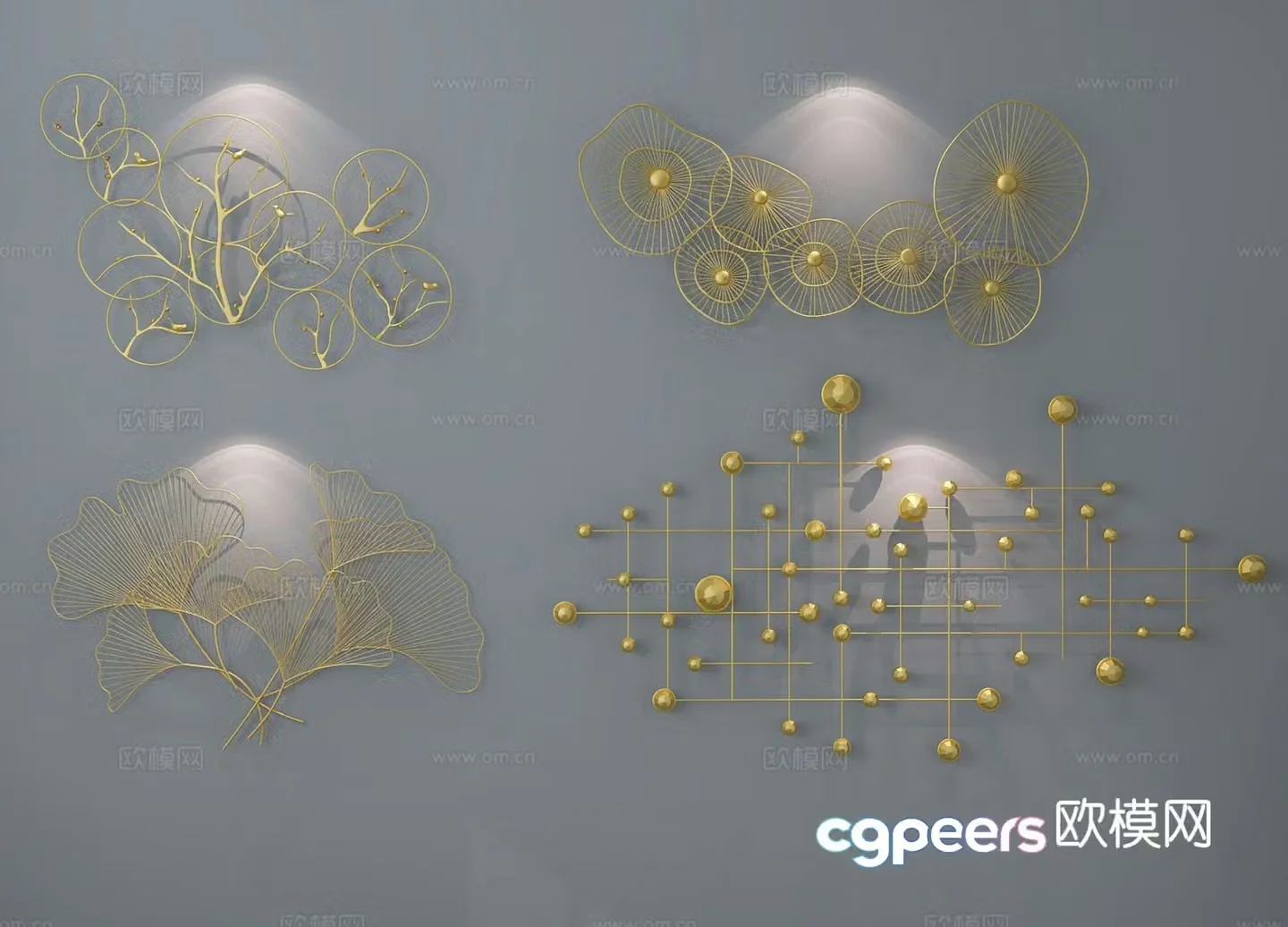 Light luxury three-dimensional wall decoration hanging decoration 3D model