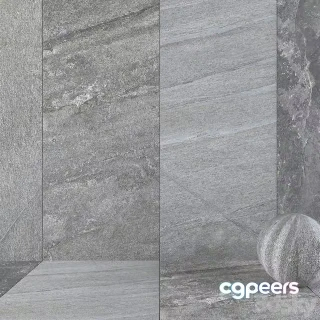 3ds Max Free – Stone Wall Santorini Gray Set 2
