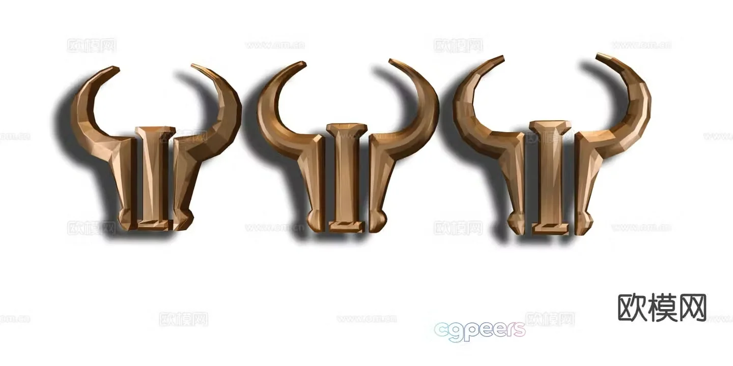 Wall decoration pendant bull head pendant 3D model