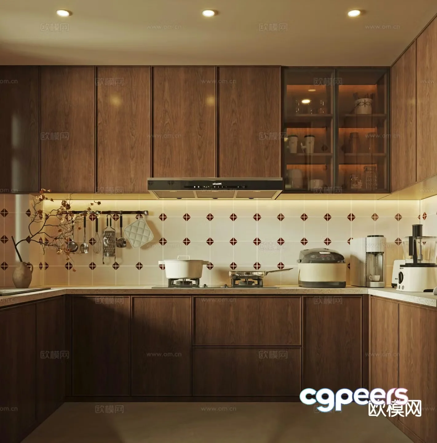 wabi-sabi kitchen cabinet 3d model
