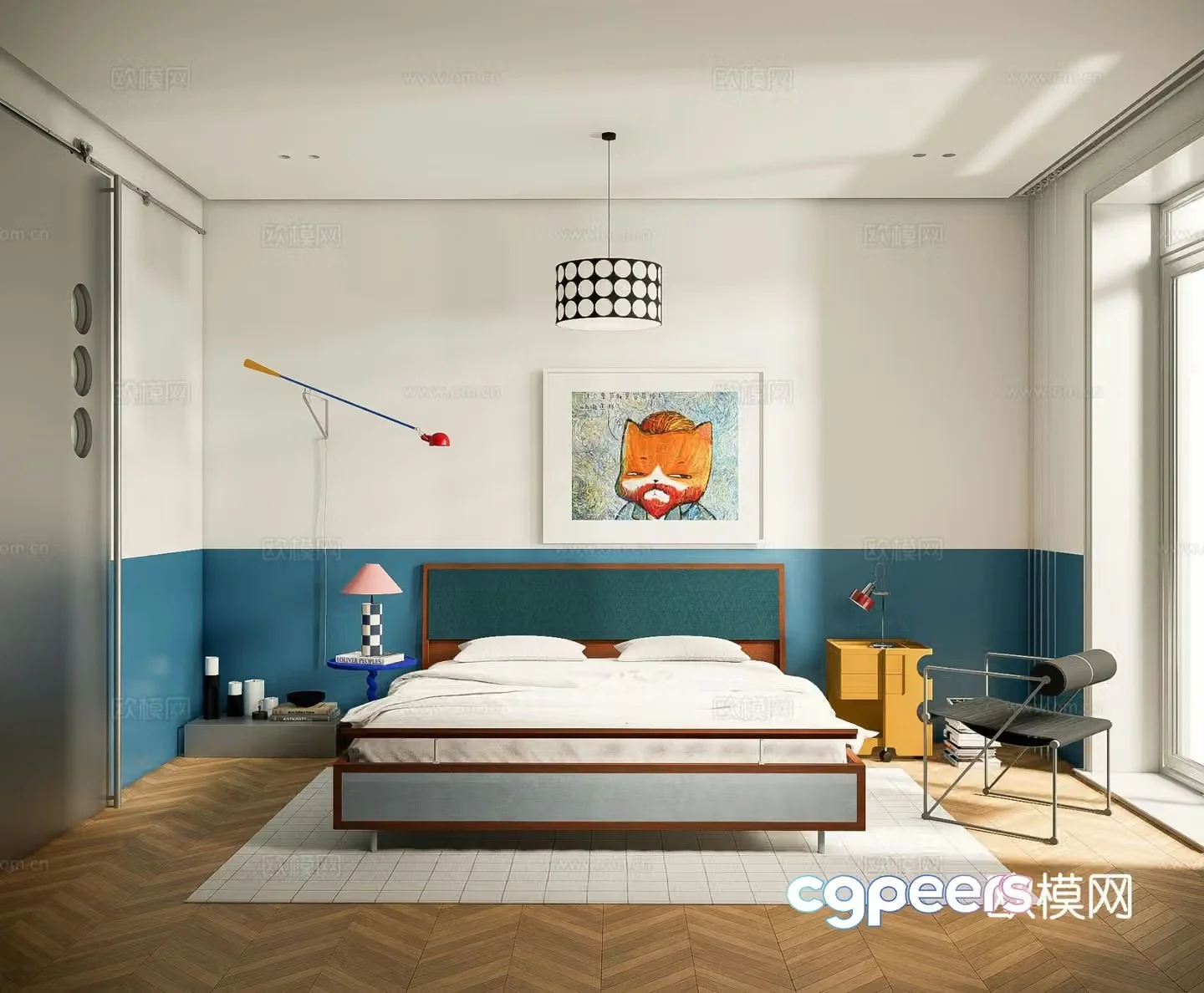 Memphis bedroom master bedroom 3d model