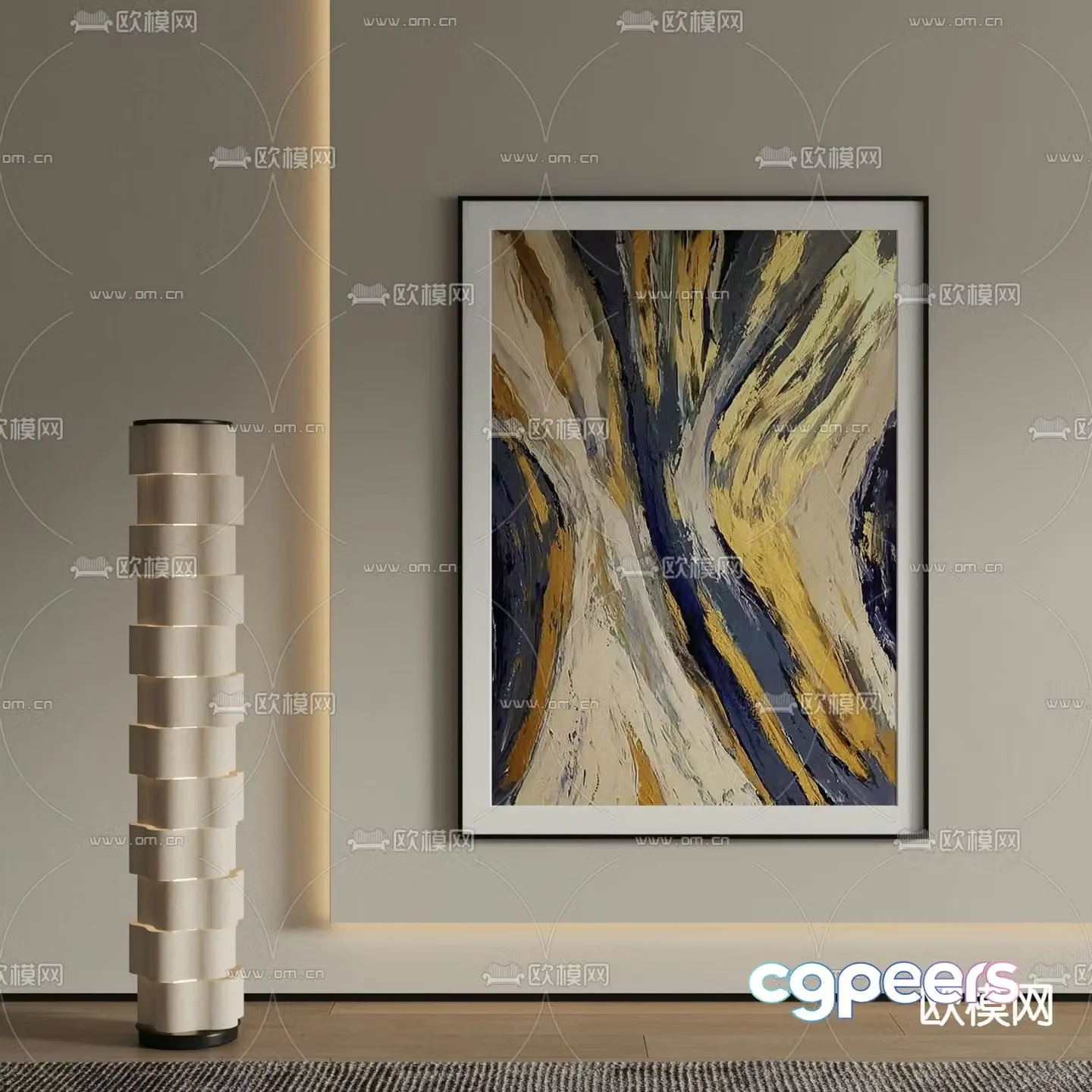 Modern decorative painting oil painting 3d model