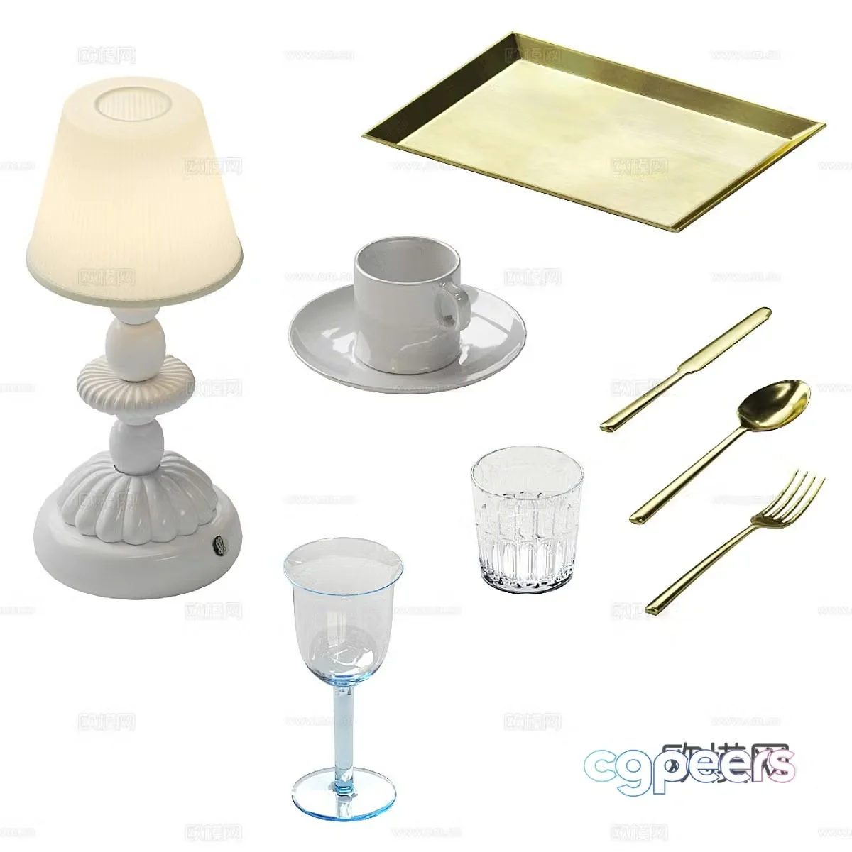Tableware cutlery table lamp 3d model