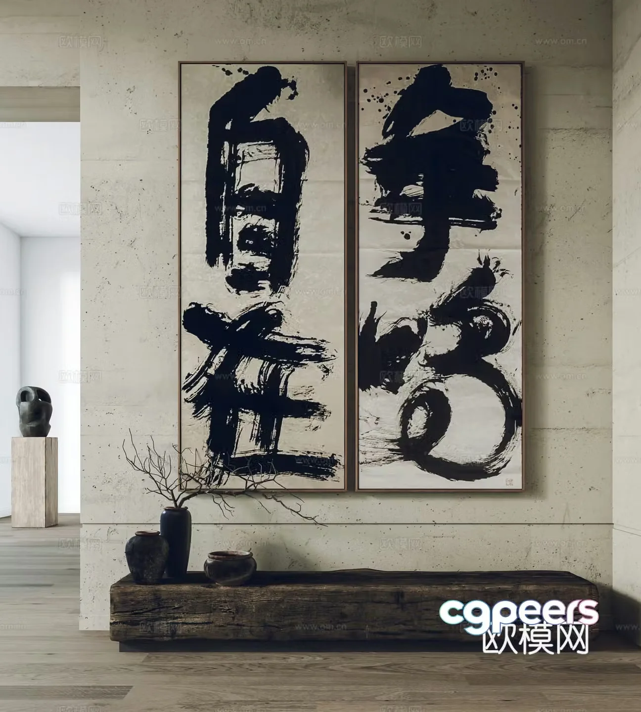 Wasabi wind hanging paintings decorative paintings ornaments 3D model