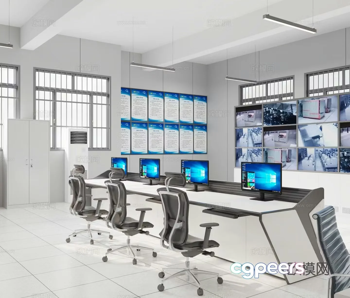 Modern Monitoring Room 3D Model
