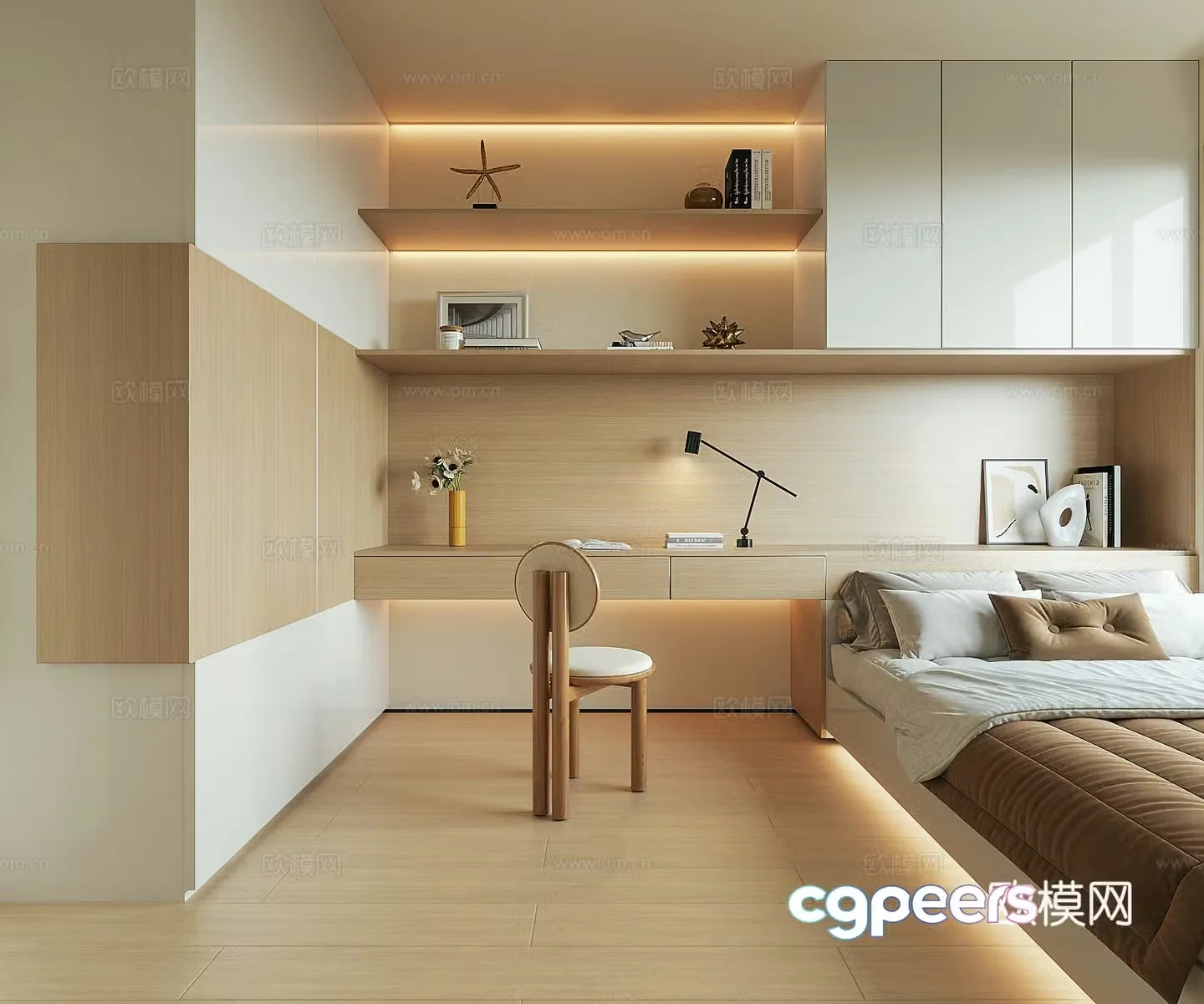 Modern tatami bedroom 3d model
